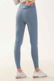 Cielcoco CLWP9147 Legging Taille Haute avec Poche Arrière _ BLEU ÉMERAUDE _EMERALD BLUE _ Fabriqué en Corée du Sud